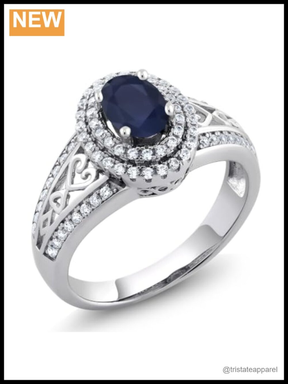 Oval Halo Engagement Ring 925 Sterling Silver Promise Ring